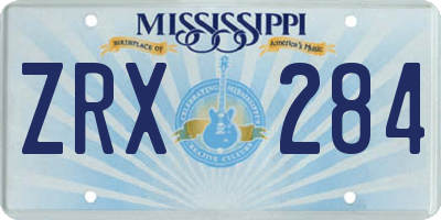 MS license plate ZRX284