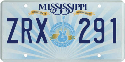 MS license plate ZRX291