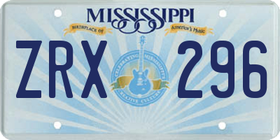 MS license plate ZRX296