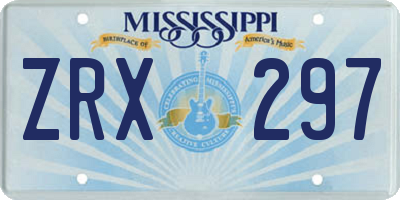 MS license plate ZRX297