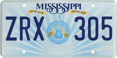 MS license plate ZRX305