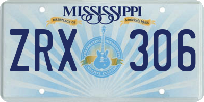 MS license plate ZRX306