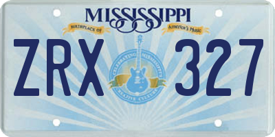 MS license plate ZRX327