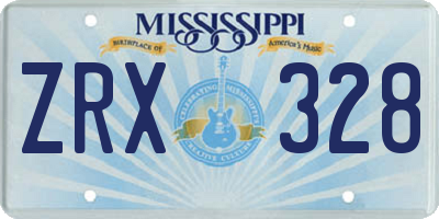 MS license plate ZRX328