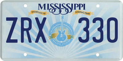 MS license plate ZRX330