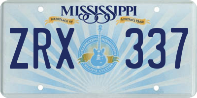 MS license plate ZRX337