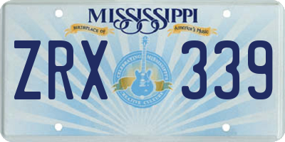 MS license plate ZRX339