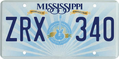 MS license plate ZRX340