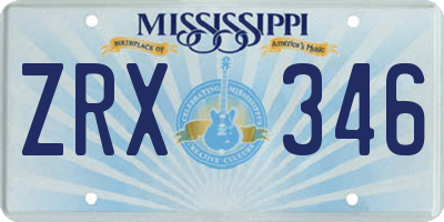 MS license plate ZRX346
