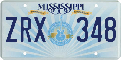 MS license plate ZRX348