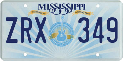 MS license plate ZRX349