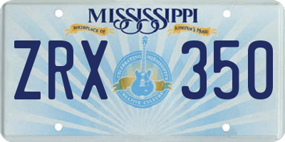 MS license plate ZRX350