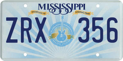 MS license plate ZRX356