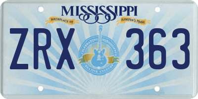 MS license plate ZRX363