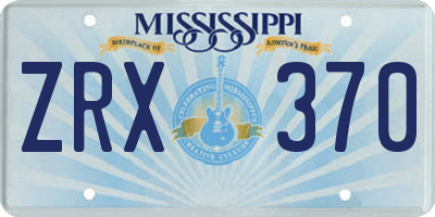 MS license plate ZRX370