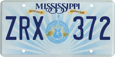 MS license plate ZRX372
