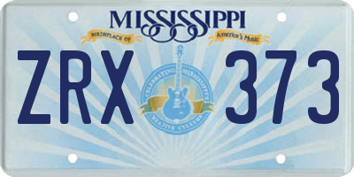 MS license plate ZRX373