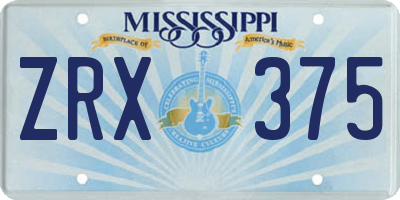 MS license plate ZRX375