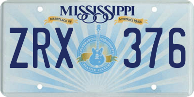 MS license plate ZRX376