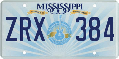 MS license plate ZRX384