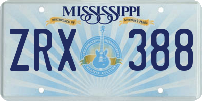MS license plate ZRX388