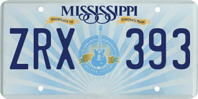 MS license plate ZRX393