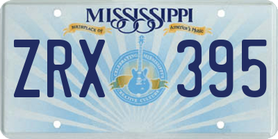 MS license plate ZRX395