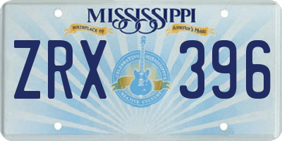 MS license plate ZRX396