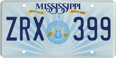 MS license plate ZRX399