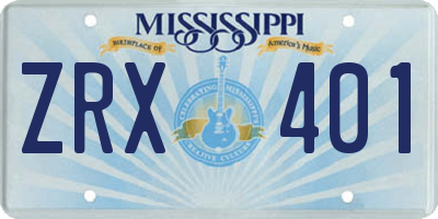 MS license plate ZRX401