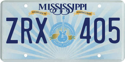 MS license plate ZRX405