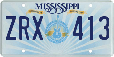 MS license plate ZRX413