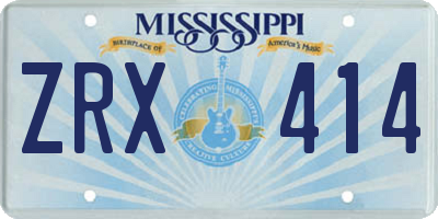 MS license plate ZRX414