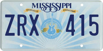 MS license plate ZRX415
