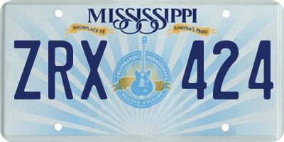MS license plate ZRX424