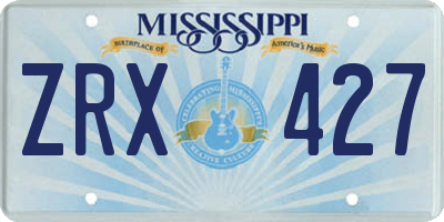 MS license plate ZRX427