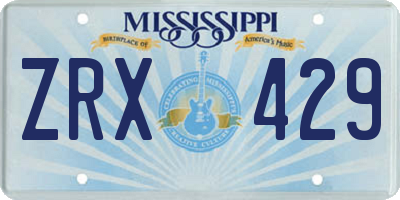 MS license plate ZRX429