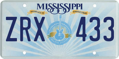 MS license plate ZRX433