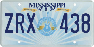 MS license plate ZRX438