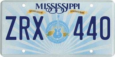 MS license plate ZRX440