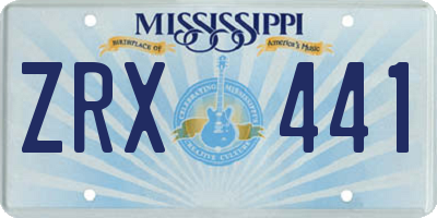 MS license plate ZRX441