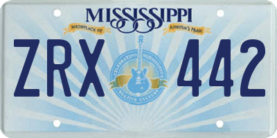 MS license plate ZRX442