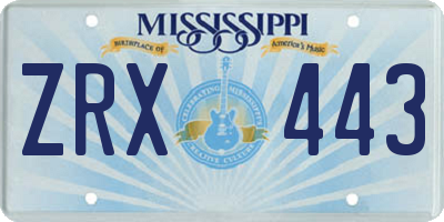 MS license plate ZRX443