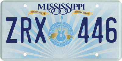 MS license plate ZRX446