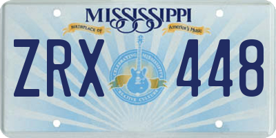 MS license plate ZRX448