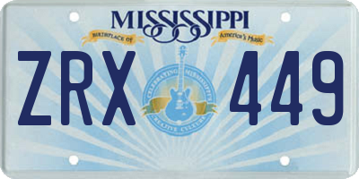 MS license plate ZRX449