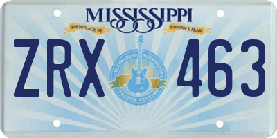 MS license plate ZRX463