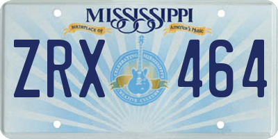 MS license plate ZRX464