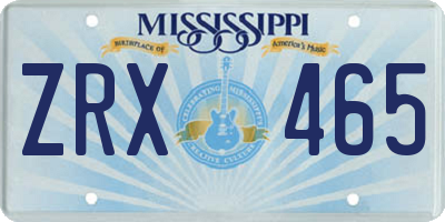 MS license plate ZRX465