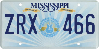 MS license plate ZRX466